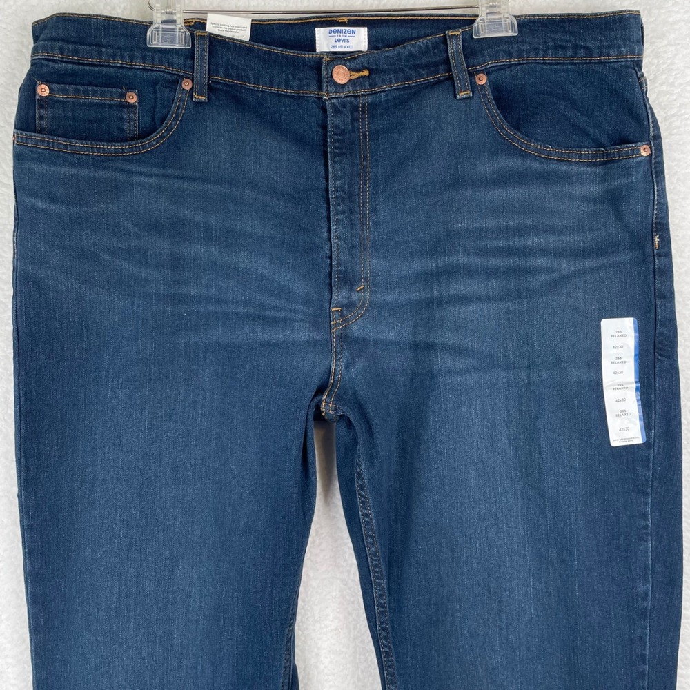 Denizen from Levis 285 Relaxed Fit Mens Dark Wash Blue Jeans 42x30 Stretch NWT